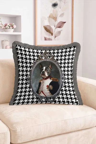 43x43 Cm Dijital Baskılı Fermuarlı Çift Taraflı Saçaklı Kırlent Kılıfı 483413