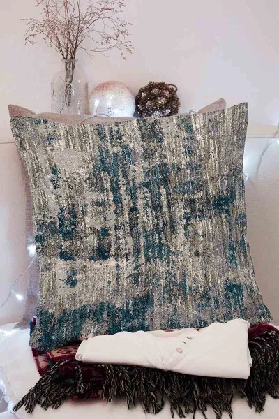 Taş 43x43 Dijital Baskılı Fermuarlı Modern Kırlent Kılıfı 252267