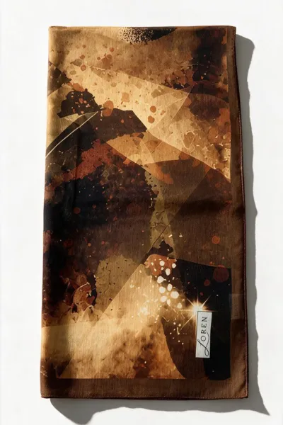 Koyu Kahve 90x90 Cm Dijital Baskılı Nova Desen Soft Eşarp 498611