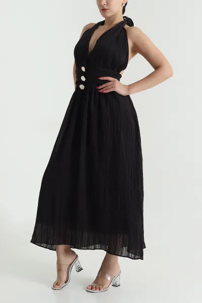 Koyu Kahve Gipeli Tencel Kadın Elbise 478563