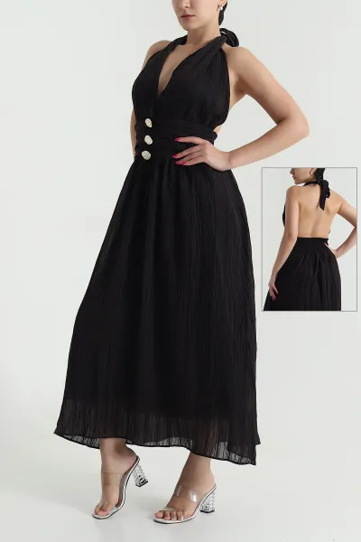 Koyu Kahve Gipeli Tencel Kadın Elbise 478563