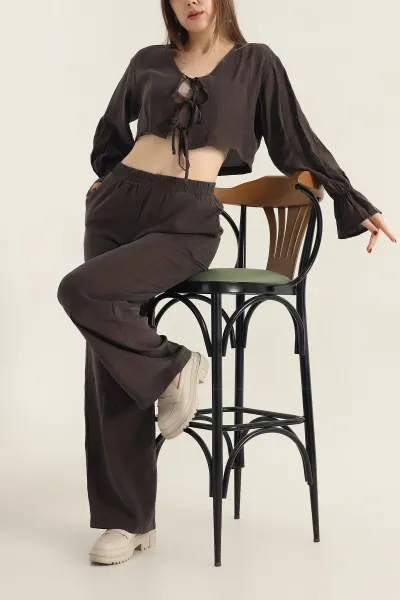 koyu-kahve-pantolon-bluz-tensel-ikili-takim-337610