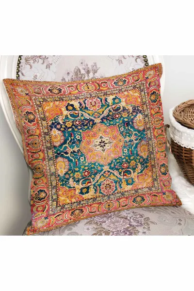 43x43 Dijital Baskılı Fermuarlı Modern Kırlent Kılıfı 308761