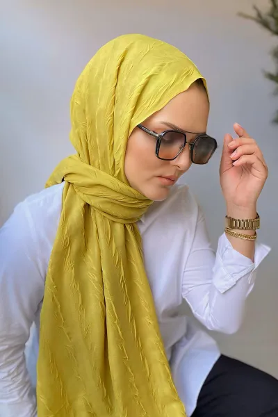 Asit Yeşili 75x180 Piliseli Bambu Şal 282792
