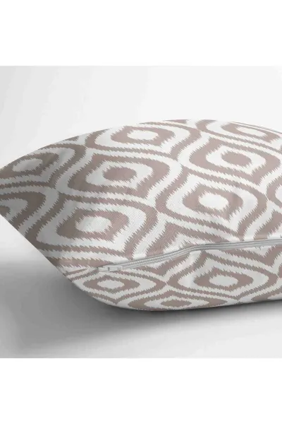 Bej 43x43 Dijital Baskılı Fermuarlı Modern Kırlent Kılıfı 252229