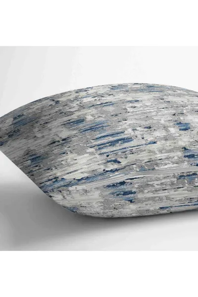 Mavi 43x43 Dijital Baskılı Fermuarlı Modern Kırlent Kılıfı 252259