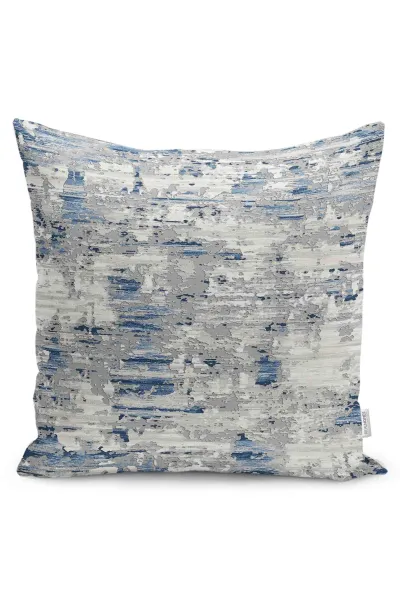 Mavi 43x43 Dijital Baskılı Fermuarlı Modern Kırlent Kılıfı 252259