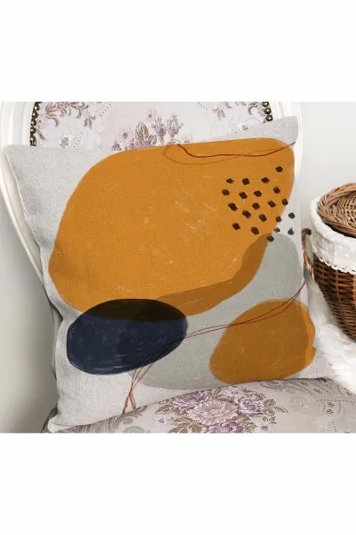 43x43 Dijital Baskılı Fermuarlı Modern Kırlent Kılıfı 308704