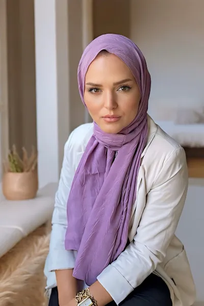 Lila 75x180 Piliseli Bambu Şal 282793
