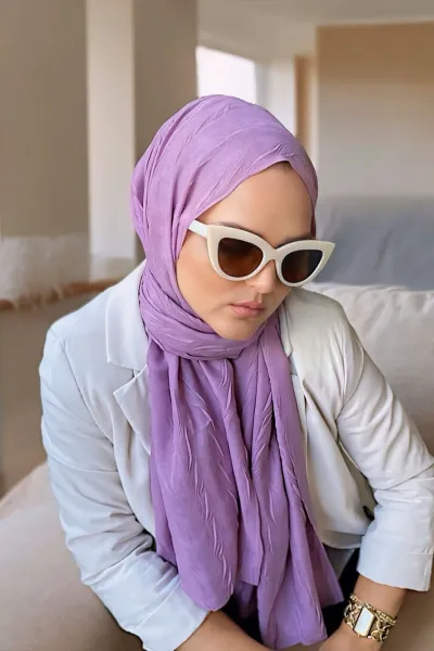 Lila 75x180 Piliseli Bambu Şal 282793