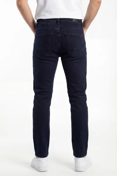Koyu Lacivert Regular Fit Likralı Erkek Kot Pantolon 433693