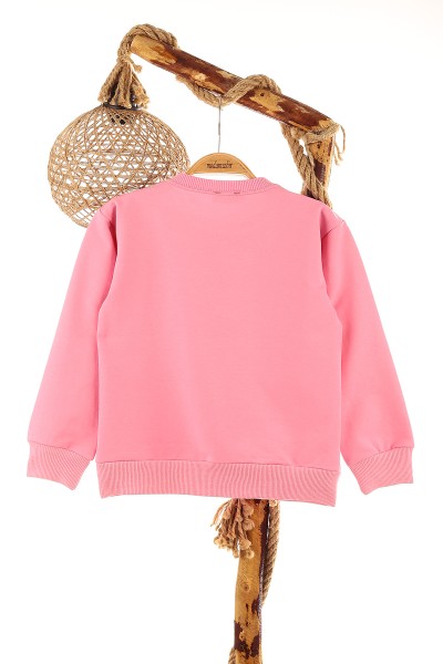 Koyu Pembe (1-4 Yaş) Flower Papatya Baskılı Kız Bebe Sweat 155248