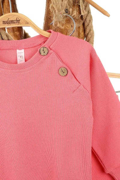 Koyu Pembe (1-4 Yaş) Kaşkorse Omuz Patlı Kız Çocuk takım 153830