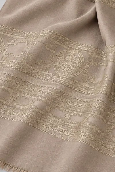 Koyu Vizon 70x180 Cm Ottoman Premium Jakarlı Pamuk Şal 494306