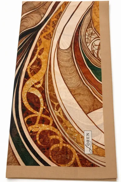 Koyu Vizon 90x90 Cm Dijital Baskılı Barok Desen Soft Eşarp 498801