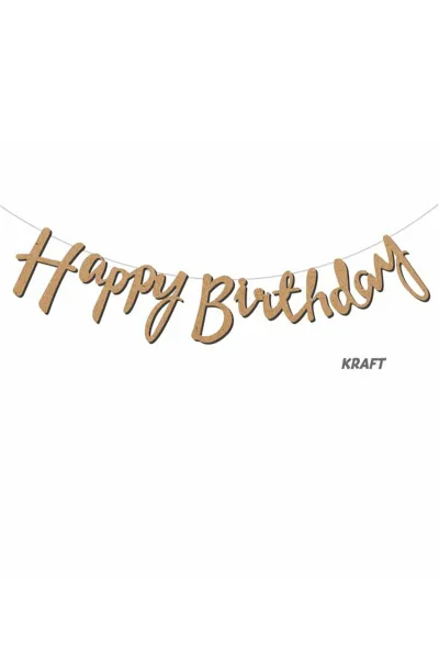 Kraft Kaligrafi Banner Happy Birhtday Parti Yazısı 297061