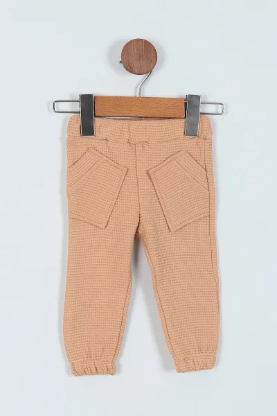 Krem (0-15 Ay) Baskılı Waffle Kumaş İki İp Erkek Bebe Takım 229146