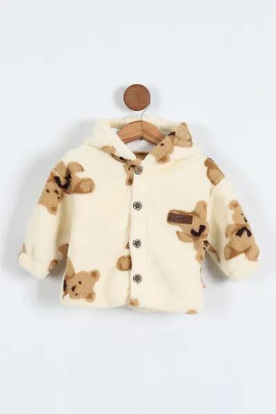 krem-0-3-yas-ayicik-baskili-kapusonlu-welsoft-polar-bebek-cocuk-mont-389410