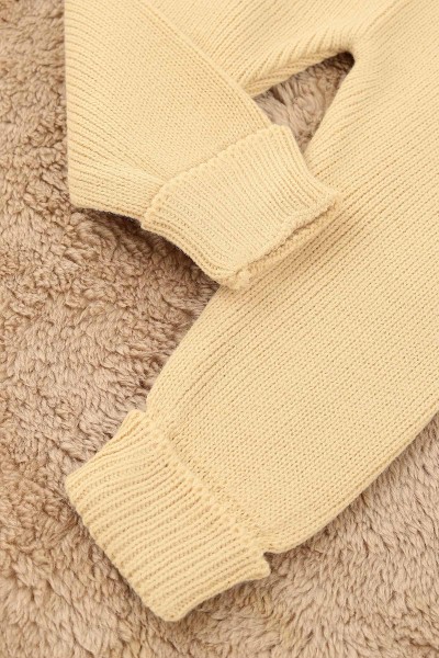 Krem (1-5 yaş)Ayıcıklı Triko Kız Çocuk Salopet Tulum 158339