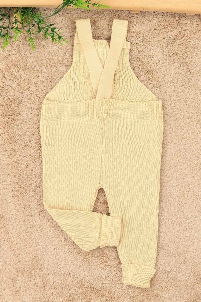 Krem (1-5 yaş)Ayıcıklı Triko Kız Çocuk Salopet Tulum 158339