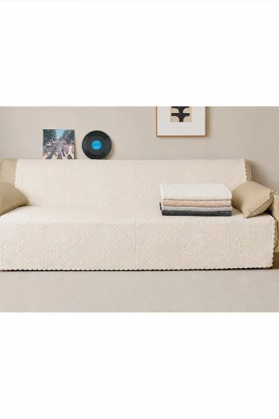 Krem 170x215 Cm Bella Home Focus Asorti Koltuk Örtüsü 487072