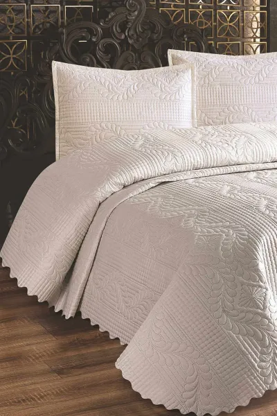 Krem 180x250 Jumbo Soft Tek Kişilik Yatak Örtüsü 278358