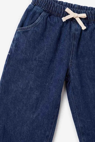 Krem (2-5 Yaş)Yakalı Düğmeli Kot Pantolonlu Erkek Çocuk Takım 478978