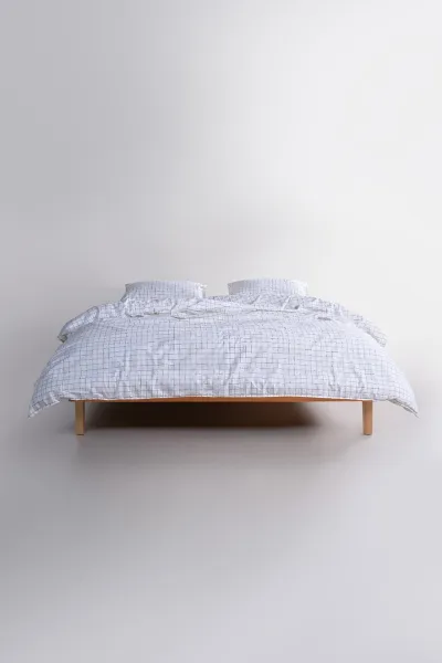 Krem 200x220 Cm Bella Home Çift Kişilik İnara Ekose Çizgili Nevresim Takımı  - Zarif Desen & Premium Kalite 475886