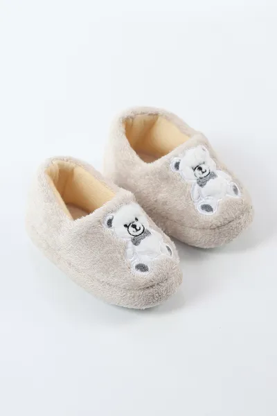 Krem ( 21 - 24 ) Peluş Figürlü Bebek Panduf 496282