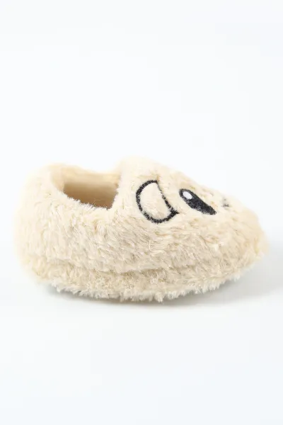 Krem ( 21 - 24 ) Peluş Figürlü Erkek Bebek Panduf 488290