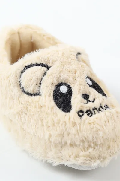 Krem ( 21 - 24 ) Peluş Figürlü Erkek Bebek Panduf 488290
