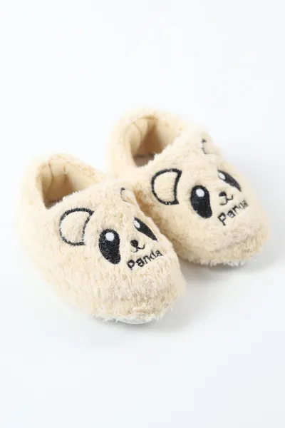 Krem ( 21 - 24 ) Peluş Figürlü Erkek Bebek Panduf 488290