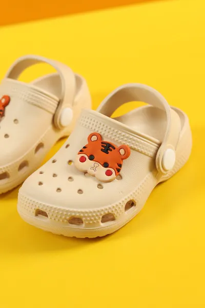Krem (22-25) Figürlü Eva Bebe Terlik & Sandalet 258821