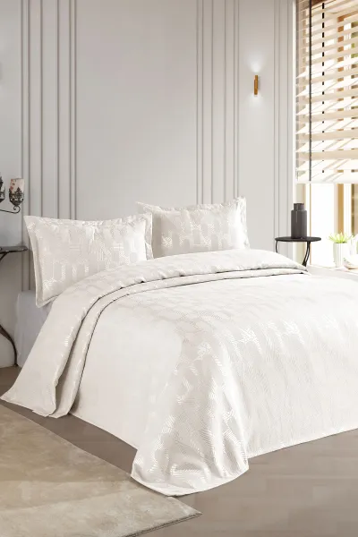 Krem 240x260 Çift Kişilik Gelin Seti Yatak Örtüsü 288905