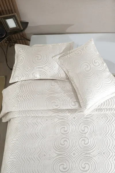 Krem 240x260 Çift Kişilik Gelin Seti Yatak Örtüsü 288912