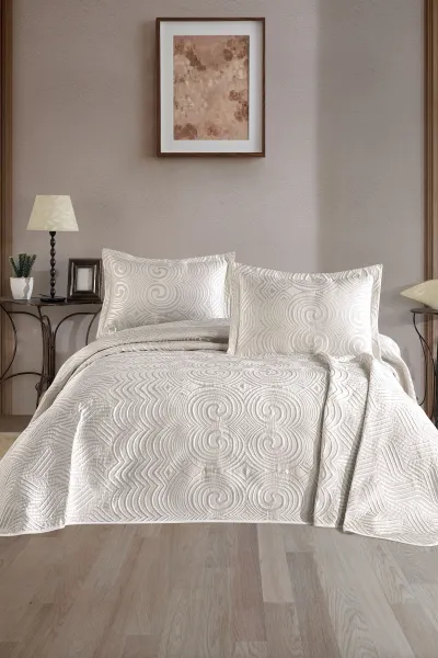 Krem 240x260 Çift Kişilik Gelin Seti Yatak Örtüsü 288912