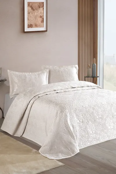 Krem 240x260 Çift Kişilik Gelin Seti Yatak Örtüsü 288932