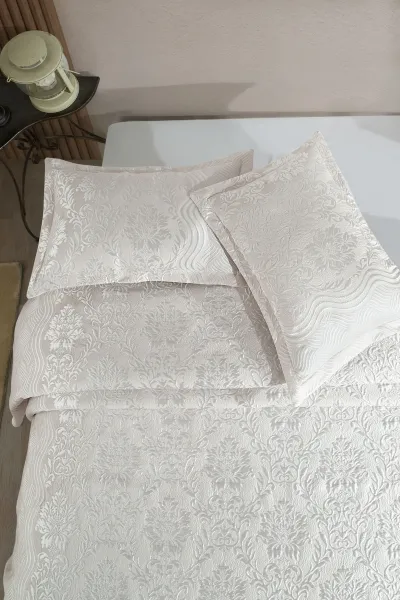 Krem 240x260 Çift Kişilik Gelin Seti Yatak Örtüsü 288932
