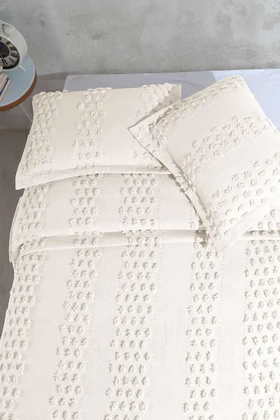 Krem 240x260 Çift Kişilik Gelin Seti Yatak Örtüsü 307696