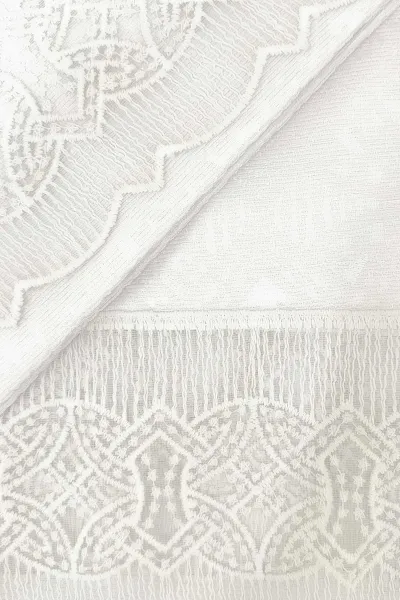Krem 240x260 Dantelli Çift Kişilik Gelin Seti Yatak Örtüsü 282649