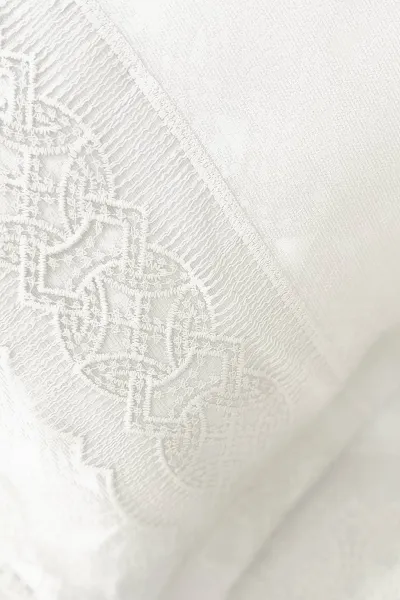 Krem 240x260 Dantelli Çift Kişilik Gelin Seti Yatak Örtüsü 282649
