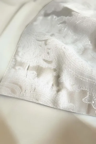 Krem 240x260 Dantelli Çift Kişilik Gelin Seti Yatak Örtüsü 282721
