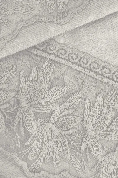 Krem 240x260 Dantelli Çift Kişilik Gelin Seti Yatak Örtüsü 282725