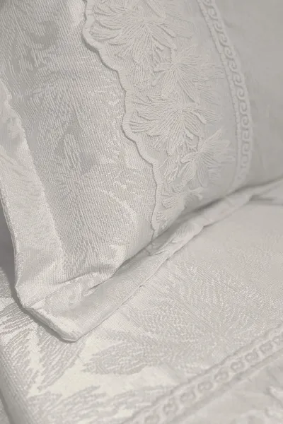 Krem 240x260 Dantelli Çift Kişilik Gelin Seti Yatak Örtüsü 282725