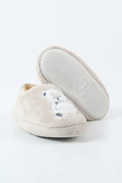 Krem ( 25 - 30 ) Peluş Figürlü Çocuk Panduf 496289