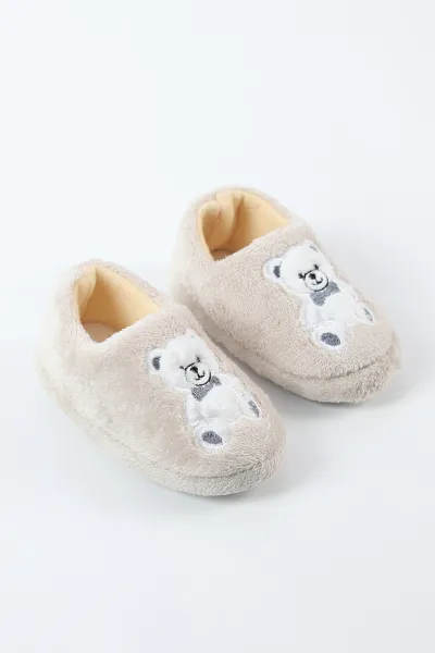 Krem ( 25 - 30 ) Peluş Figürlü Çocuk Panduf 496289