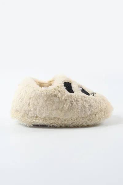 Krem ( 25 - 30 ) Peluş Figürlü Erkek Çocuk Panduf 488288