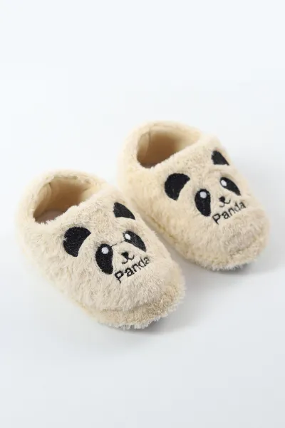 Krem ( 25 - 30 ) Peluş Figürlü Erkek Çocuk Panduf 488288
