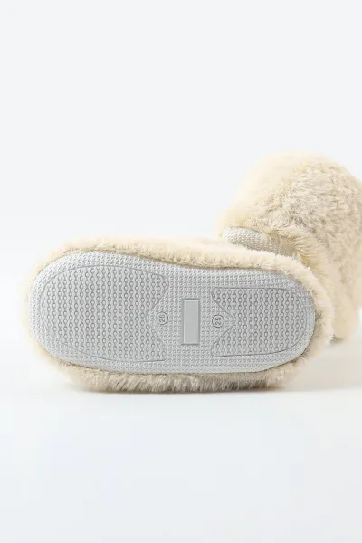 Krem ( 25 - 30 ) Peluş Figürlü Erkek Çocuk Panduf 488288