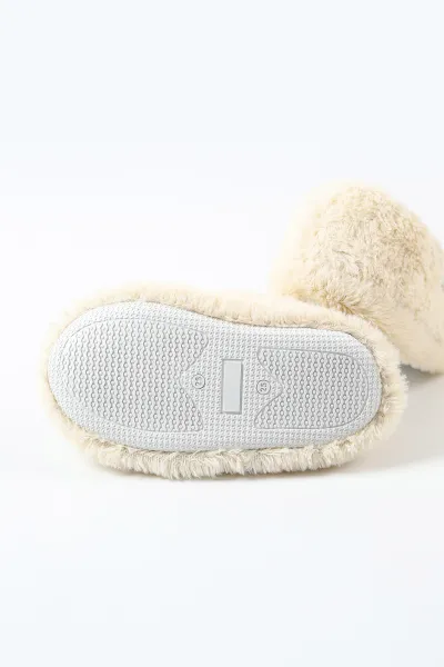 Krem ( 25 - 30 ) Peluş Figürlü Erkek Çocuk Panduf 488295